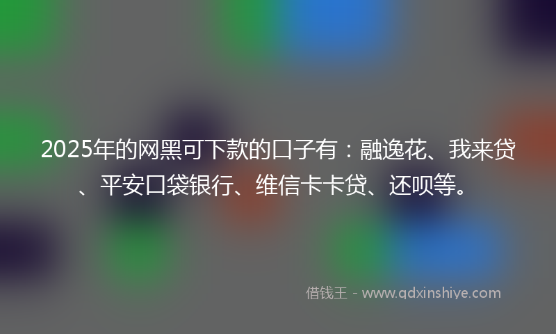 2025年的网黑可下款的口子有：融逸花、我来贷、平安口袋银行、维信卡卡贷、还呗等。
