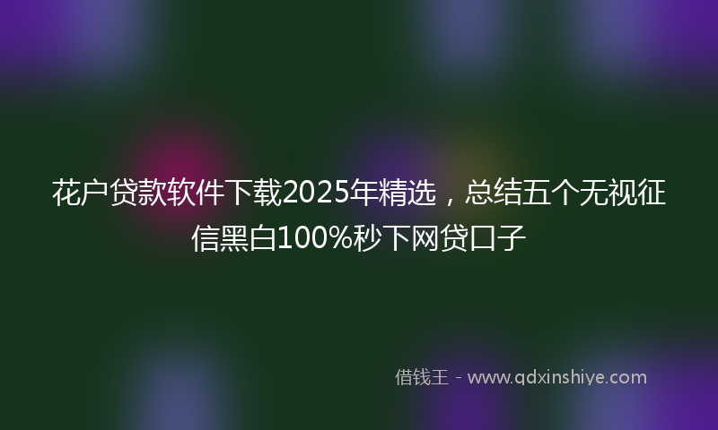 花户贷款软件下载2025年精选，总结五个无视征信黑白100%秒下网贷口子