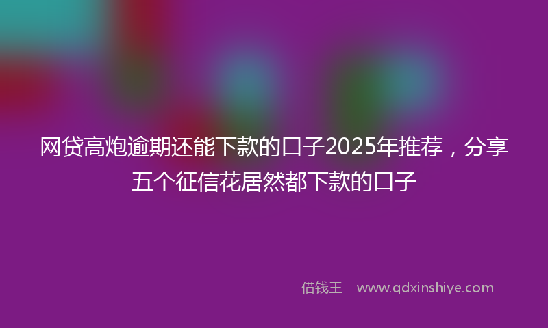 网贷高炮逾期还能下款的口子2025年推荐，分享五个征信花居然都下款的口子