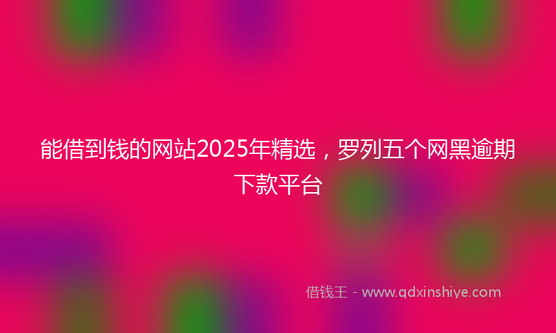 能借到钱的网站2025年精选，罗列五个网黑逾期下款平台