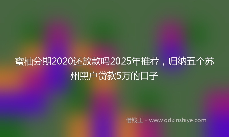 蜜柚分期2020还放款吗2025年推荐，归纳五个苏州黑户贷款5万的口子