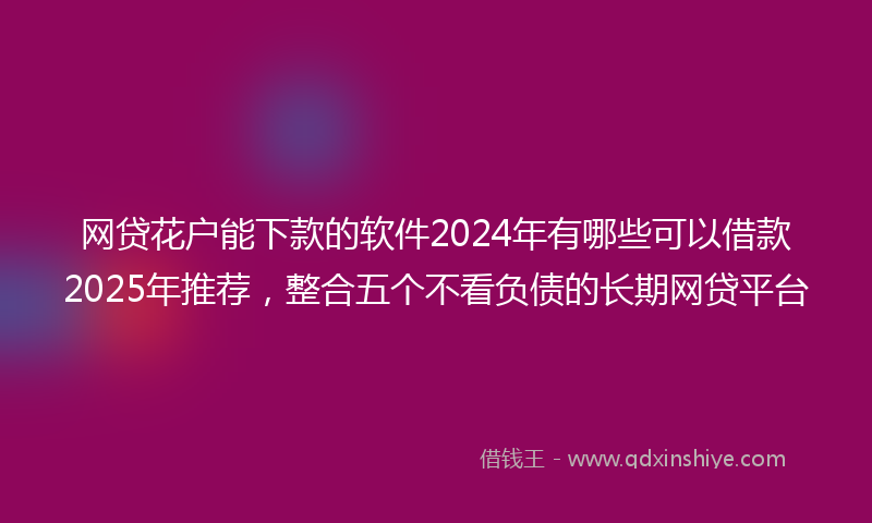 网贷花户能下款的软件2024年有哪些可以借款2025年推荐，整合五个不看负债的长期网贷平台