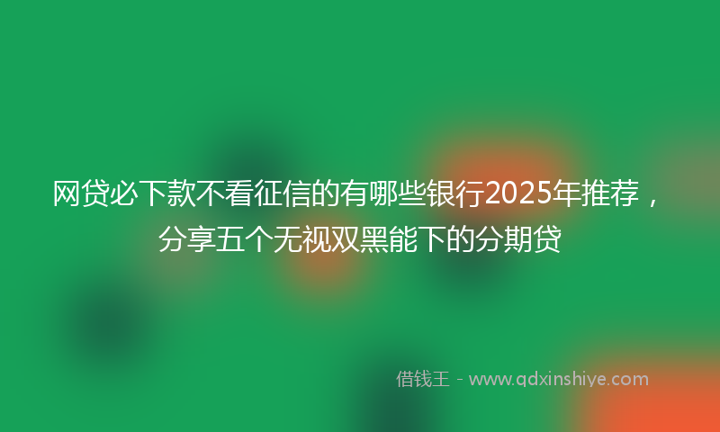 网贷必下款不看征信的有哪些银行2025年推荐，分享五个无视双黑能下的分期贷