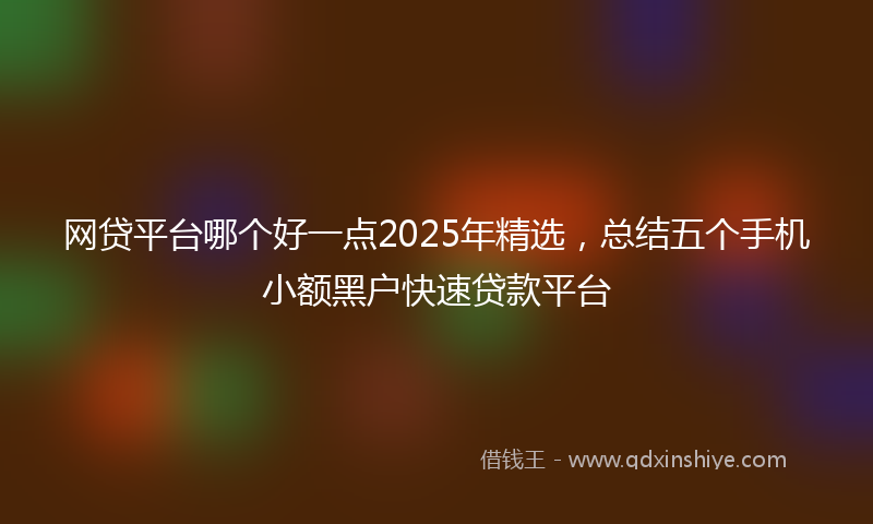 网贷平台哪个好一点2025年精选，总结五个手机小额黑户快速贷款平台