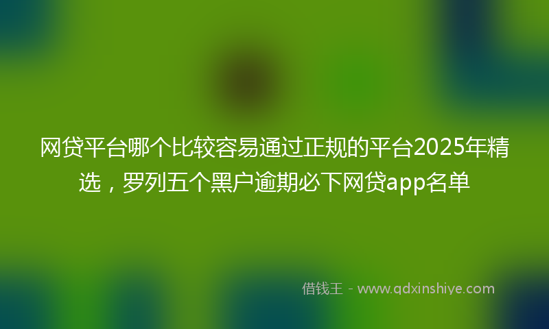 网贷平台哪个比较容易通过正规的平台2025年精选，罗列五个黑户逾期必下网贷app名单