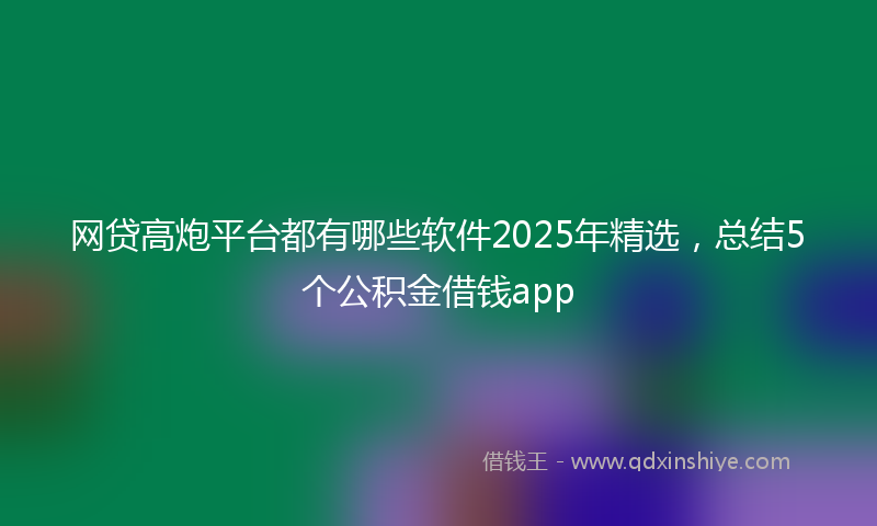 网贷高炮平台都有哪些软件2025年精选，总结5个公积金借钱app