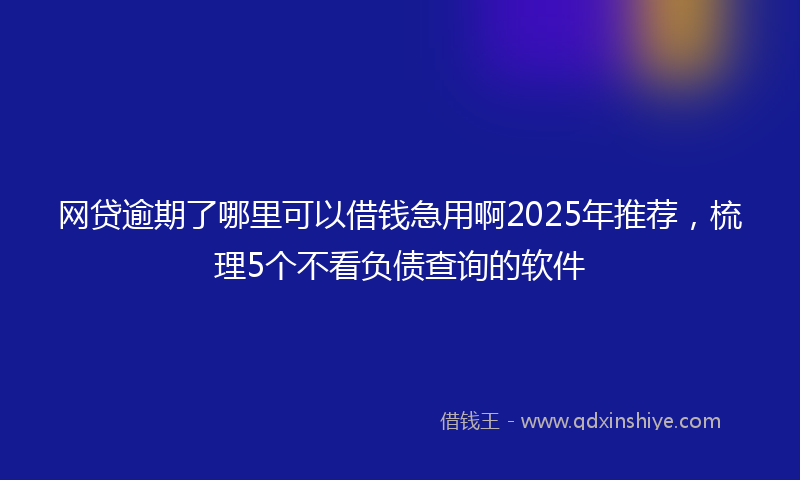 网贷逾期了哪里可以借钱急用啊2025年推荐，梳理5个不看负债查询的软件