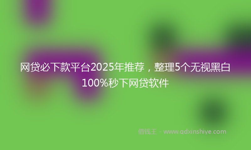 网贷必下款平台2025年推荐，整理5个无视黑白100%秒下网贷软件