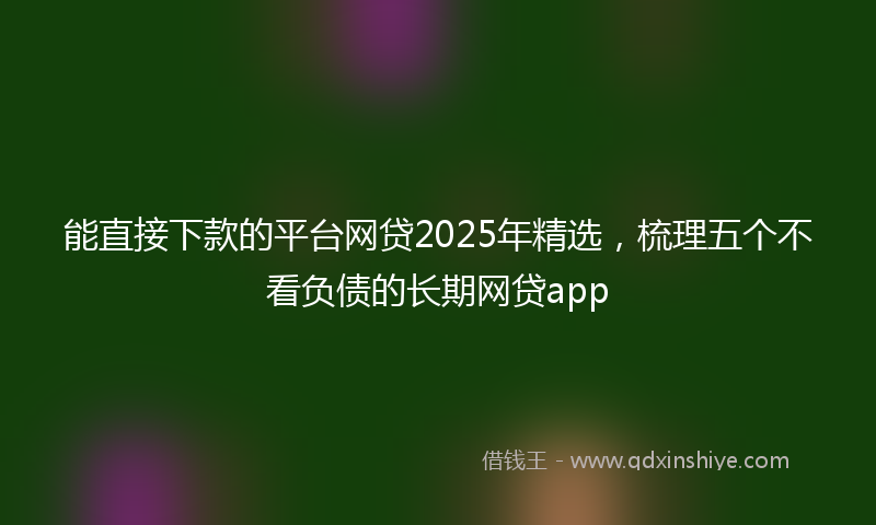 能直接下款的平台网贷2025年精选，梳理五个不看负债的长期网贷app