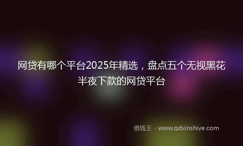 网贷有哪个平台2025年精选，盘点五个无视黑花半夜下款的网贷平台