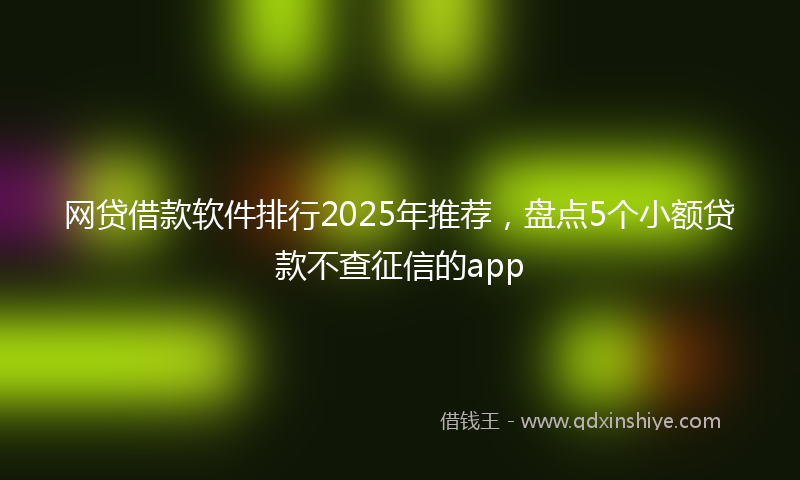 网贷借款软件排行2025年推荐，盘点5个小额贷款不查征信的app