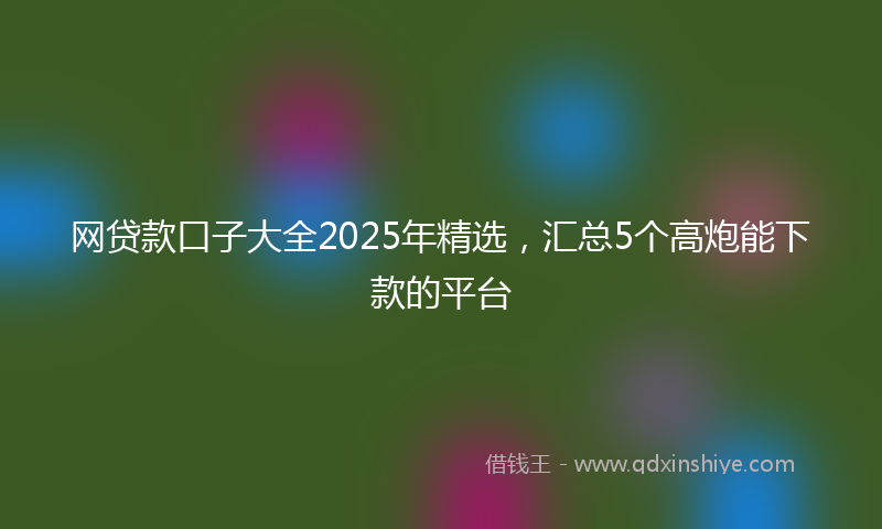 网贷款口子大全2025年精选，汇总5个高炮能下款的平台