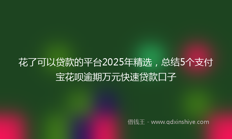 花了可以贷款的平台2025年精选，总结5个支付宝花呗逾期万元快速贷款口子