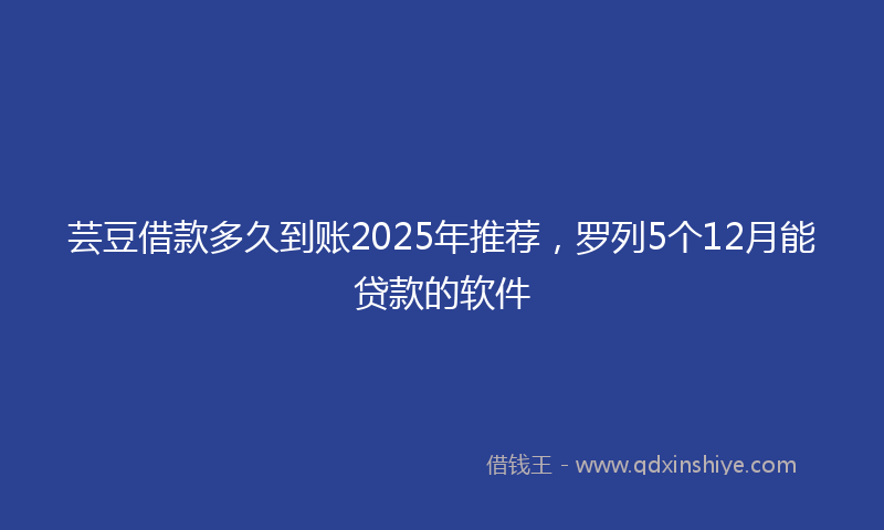 芸豆借款多久到账2025年推荐，罗列5个12月能贷款的软件