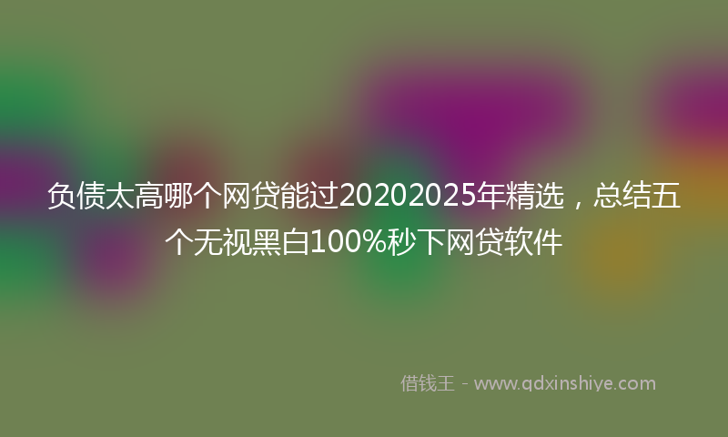 负债太高哪个网贷能过20202025年精选，总结五个无视黑白100%秒下网贷软件