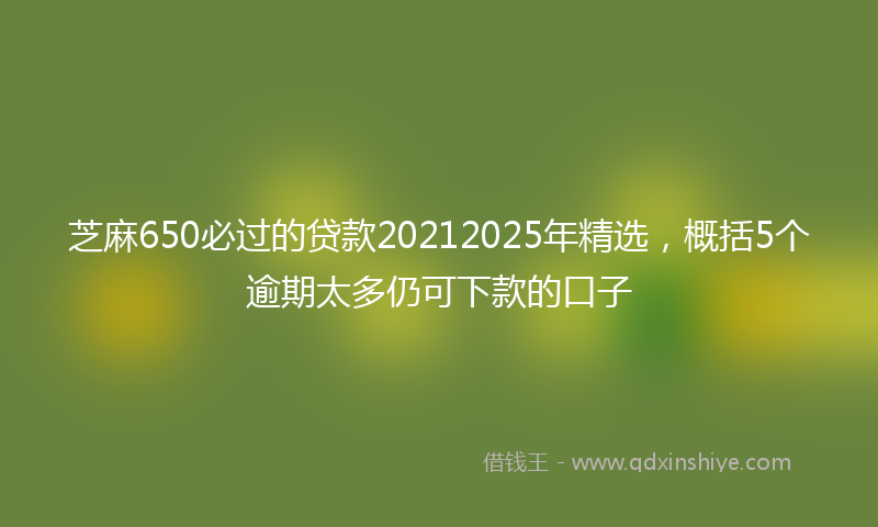 芝麻650必过的贷款20212025年精选，概括5个逾期太多仍可下款的口子