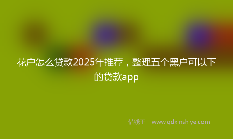花户怎么贷款2025年推荐，整理五个黑户可以下的贷款app
