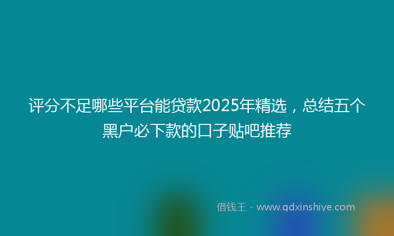 评分不足哪些平台能贷款2025年精选，总结五个黑户必下款的口子贴吧推荐