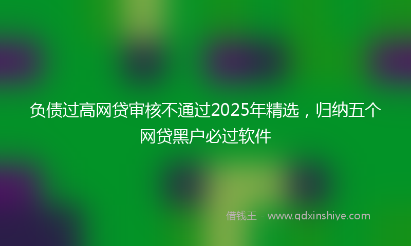 负债过高网贷审核不通过2025年精选，归纳五个网贷黑户必过软件