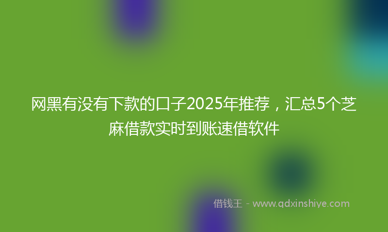 网黑有没有下款的口子2025年推荐，汇总5个芝麻借款实时到账速借软件