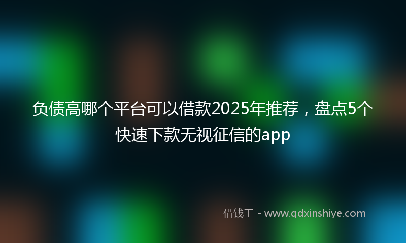负债高哪个平台可以借款2025年推荐，盘点5个快速下款无视征信的app