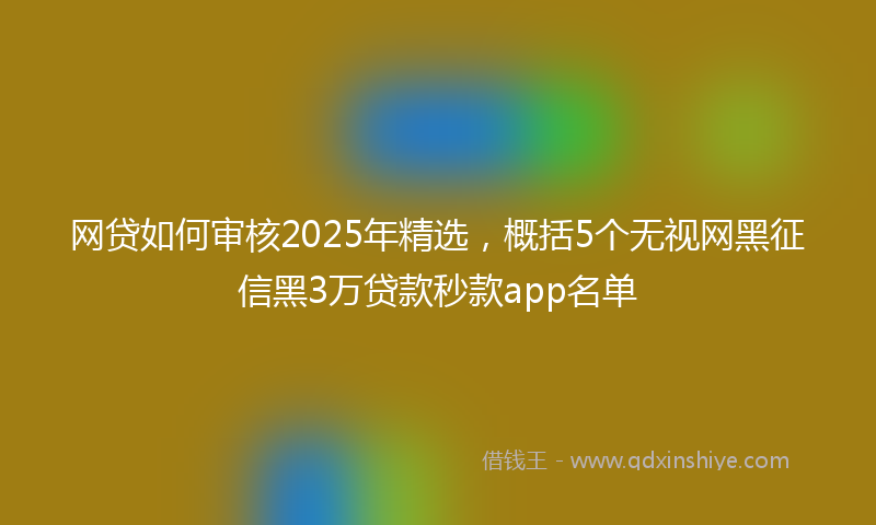 网贷如何审核2025年精选，概括5个无视网黑征信黑3万贷款秒款app名单
