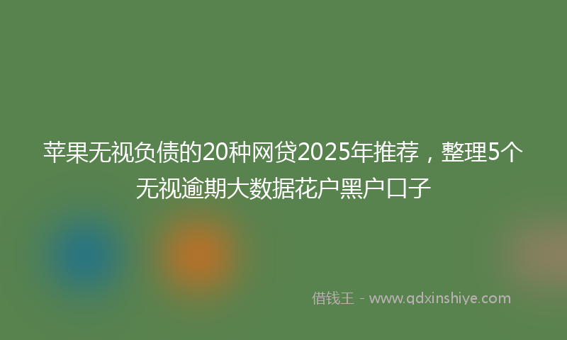 苹果无视负债的20种网贷2025年推荐，整理5个无视逾期大数据花户黑户口子