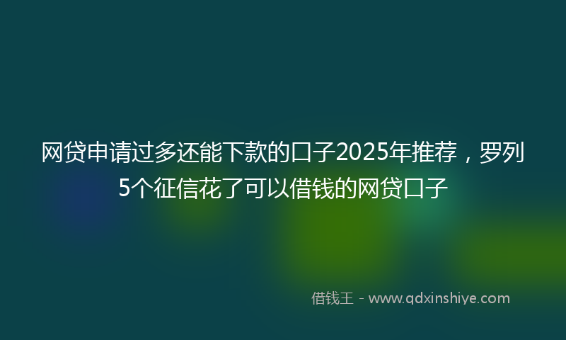 网贷申请过多还能下款的口子2025年推荐，罗列5个征信花了可以借钱的网贷口子