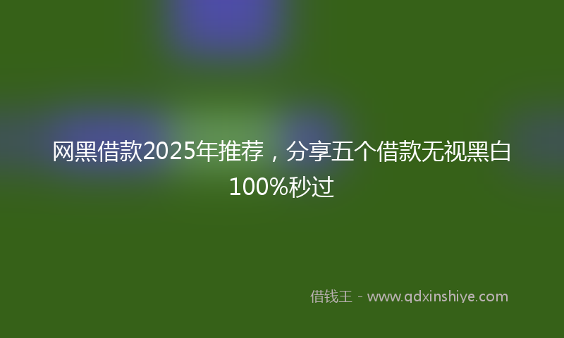 网黑借款2025年推荐，分享五个借款无视黑白100%秒过
