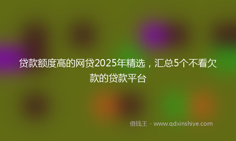贷款额度高的网贷2025年精选，汇总5个不看欠款的贷款平台