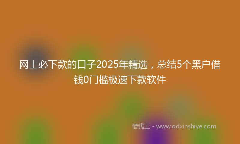 网上必下款的口子2025年精选，总结5个黑户借钱0门槛极速下款软件