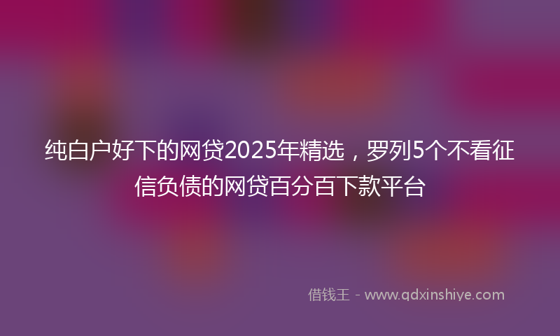纯白户好下的网贷2025年精选，罗列5个不看征信负债的网贷百分百下款平台