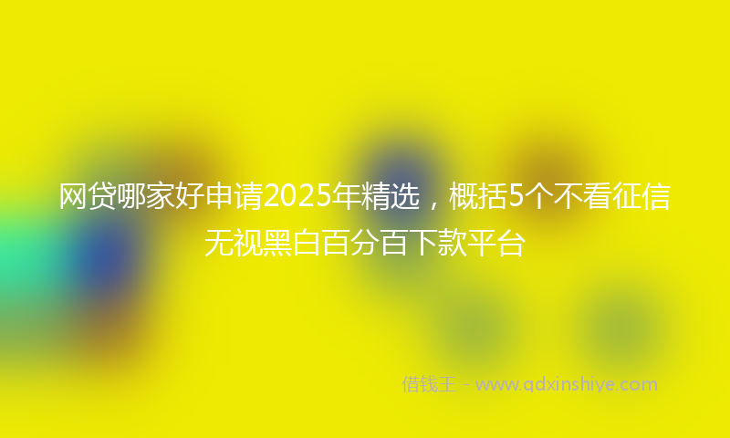网贷哪家好申请2025年精选，概括5个不看征信无视黑白百分百下款平台
