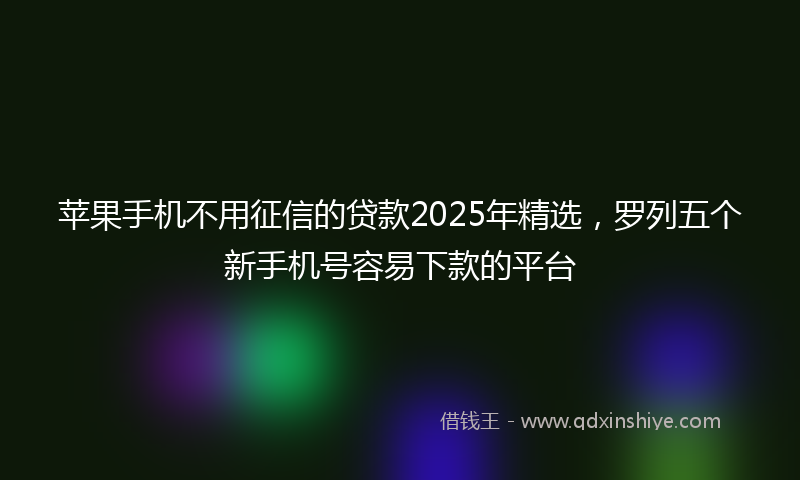苹果手机不用征信的贷款2025年精选，罗列五个新手机号容易下款的平台
