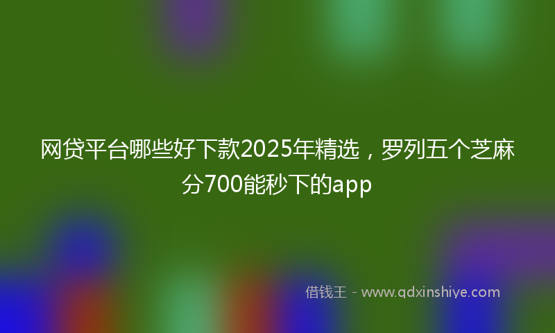 网贷平台哪些好下款2025年精选，罗列五个芝麻分700能秒下的app