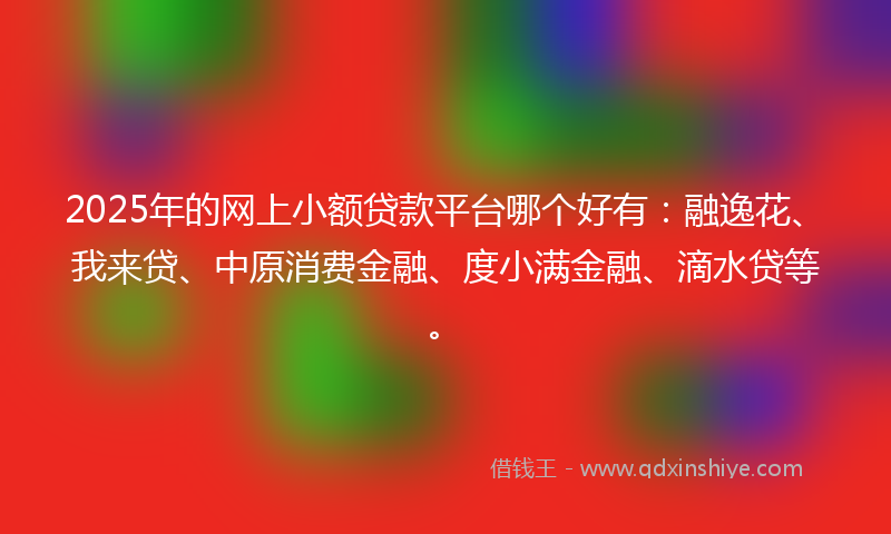 2025年的网上小额贷款平台哪个好有：融逸花、我来贷、中原消费金融、度小满金融、滴水贷等。