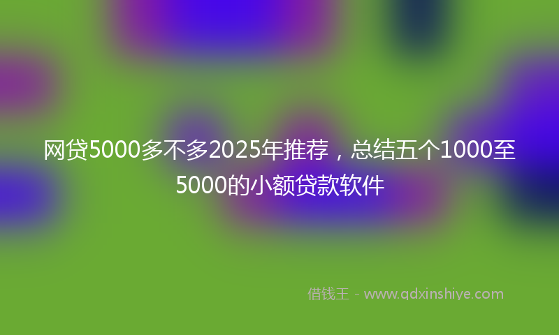 网贷5000多不多2025年推荐，总结五个1000至5000的小额贷款软件
