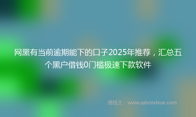 网黑有当前逾期能下的口子2025年推荐，汇总五个黑户借钱0门槛极速下款软件