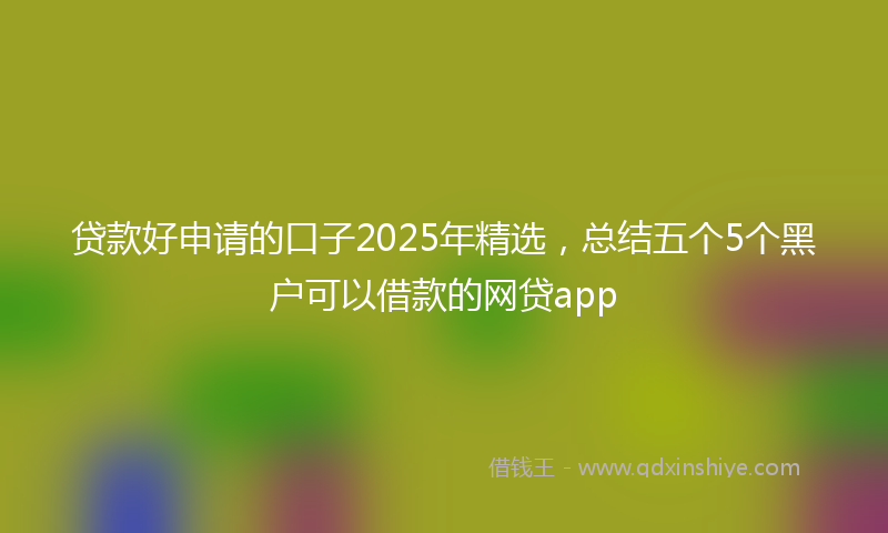 贷款好申请的口子2025年精选，总结五个5个黑户可以借款的网贷app