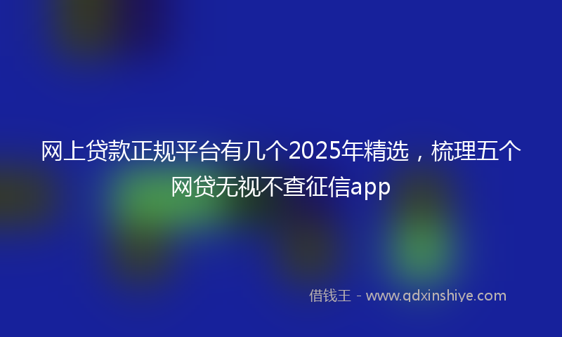 网上贷款正规平台有几个2025年精选，梳理五个网贷无视不查征信app