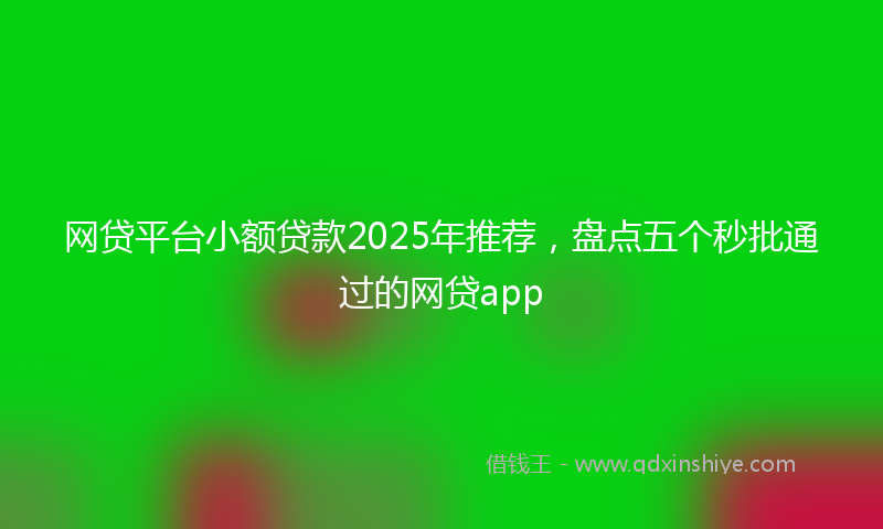 网贷平台小额贷款2025年推荐，盘点五个秒批通过的网贷app
