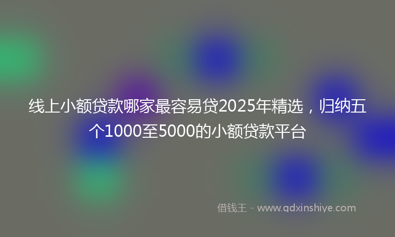 线上小额贷款哪家最容易贷2025年精选，归纳五个1000至5000的小额贷款平台