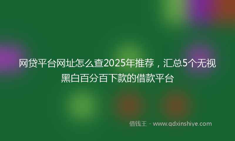 网贷平台网址怎么查2025年推荐，汇总5个无视黑白百分百下款的借款平台