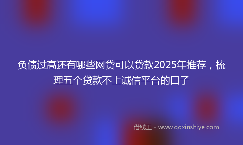 负债过高还有哪些网贷可以贷款2025年推荐，梳理五个贷款不上诚信平台的口子