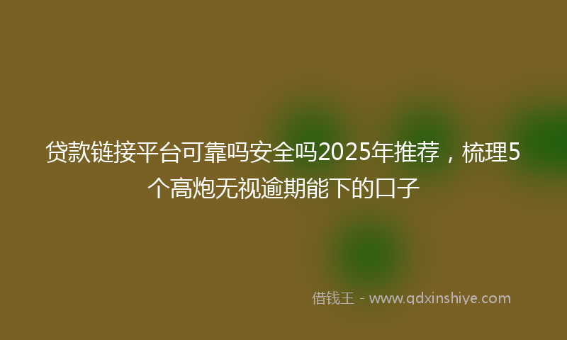 贷款链接平台可靠吗安全吗2025年推荐，梳理5个高炮无视逾期能下的口子