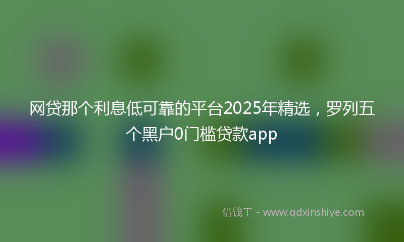 网贷那个利息低可靠的平台2025年精选，罗列五个黑户0门槛贷款app