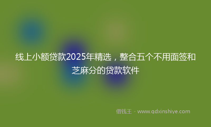 线上小额贷款2025年精选，整合五个不用面签和芝麻分的贷款软件