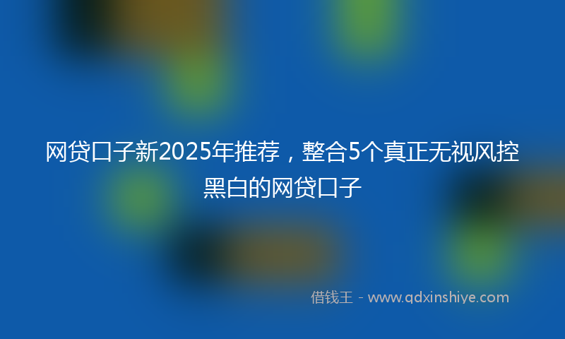 网贷口子新2025年推荐，整合5个真正无视风控黑白的网贷口子