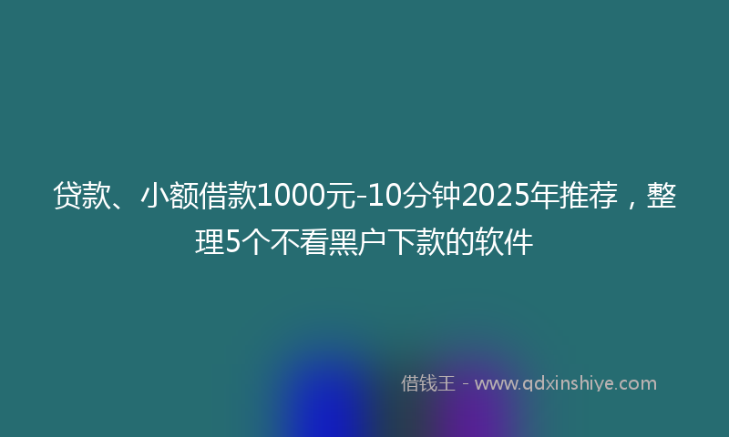 贷款、小额借款1000元-10分钟2025年推荐，整理5个不看黑户下款的软件