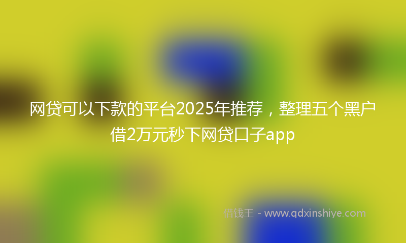 网贷可以下款的平台2025年推荐，整理五个黑户借2万元秒下网贷口子app